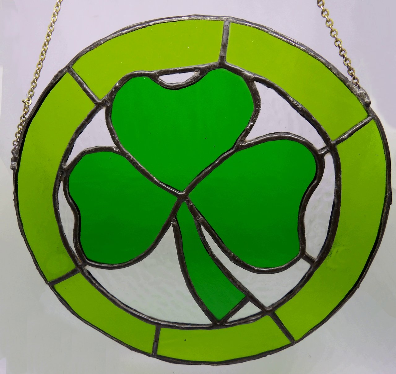 Stained Glass Shamrock Suncatcher - Janney Artisan Workshop Llc